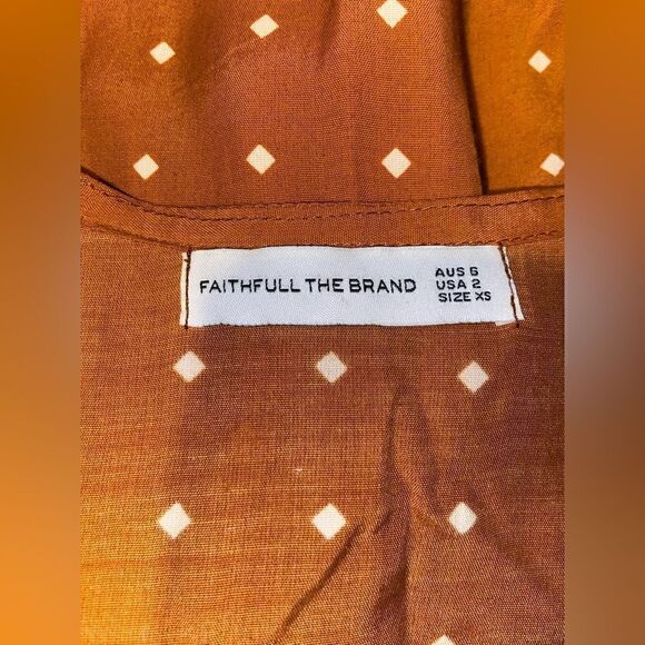 Faithfull the Brand Carmel Wrap Mini‎ Ruffle Dress in Stefano Print 2 NWOT - Picture 7 of 9